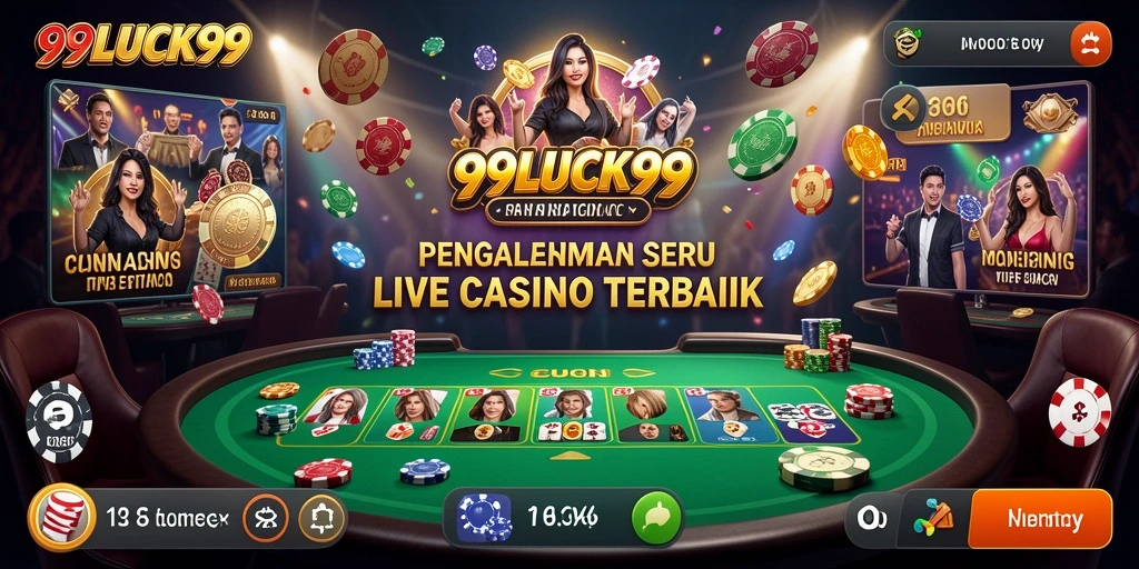 Tampilan utama gameplay Live Casino 99LUCK99 yang mendebarkan.