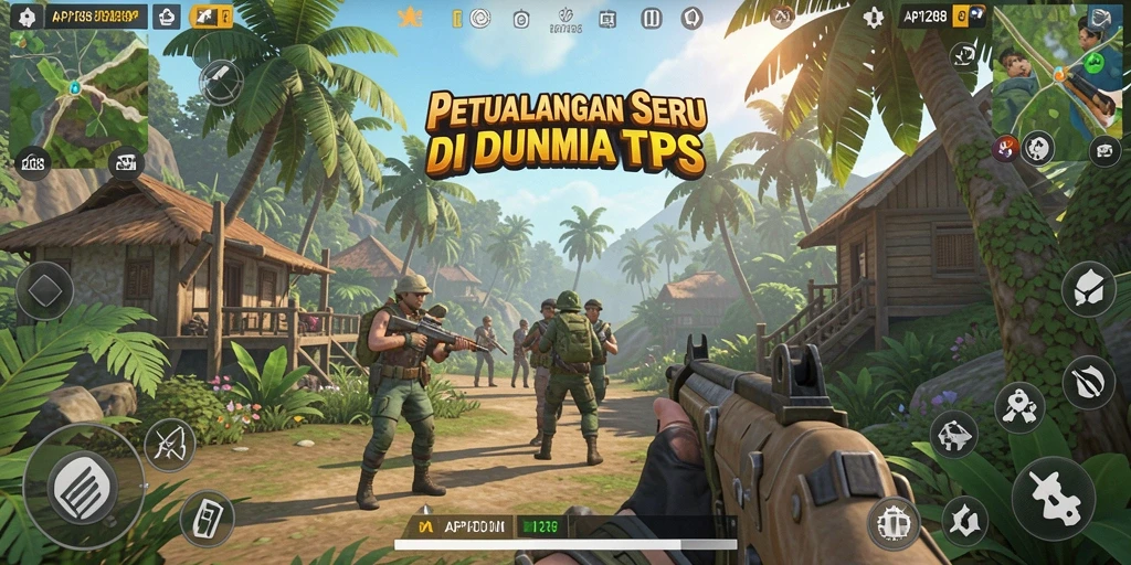 Screenshot gameplay API288 menampilkan aksi tembak-menembak yang intens.