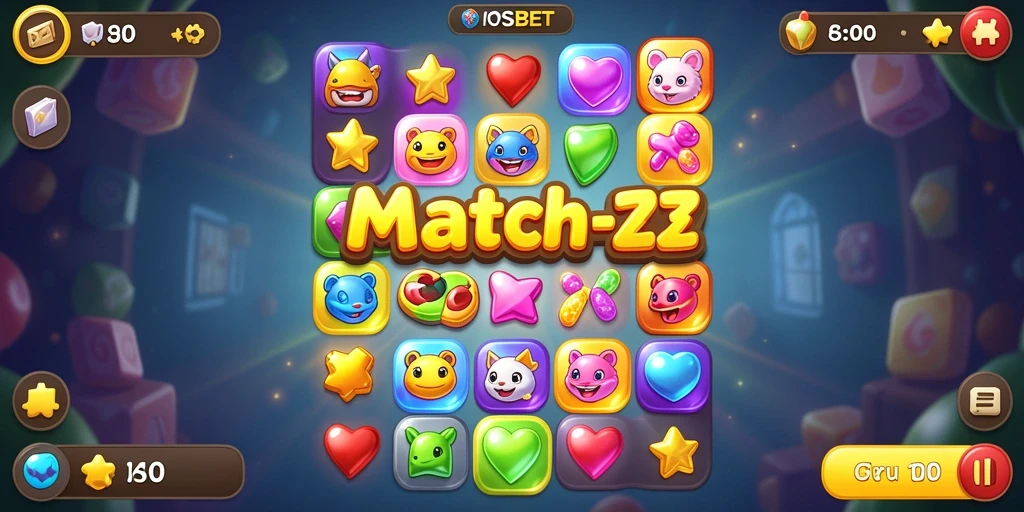 Tampilan menarik dari gameplay IOSBET dengan elemen Match-3 yang seru.