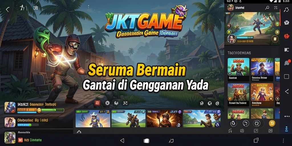 Tangkapan layar gameplay JKTGAME menampilkan keseruan permainan casual.