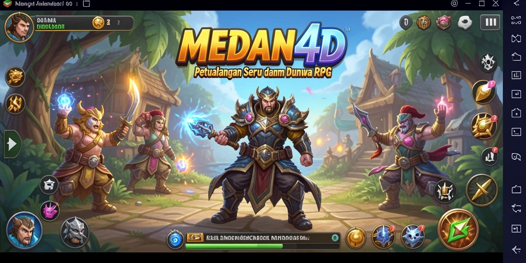 Tampilan gameplay mendebarkan dengan karakter bertarung dalam dunia RPG.