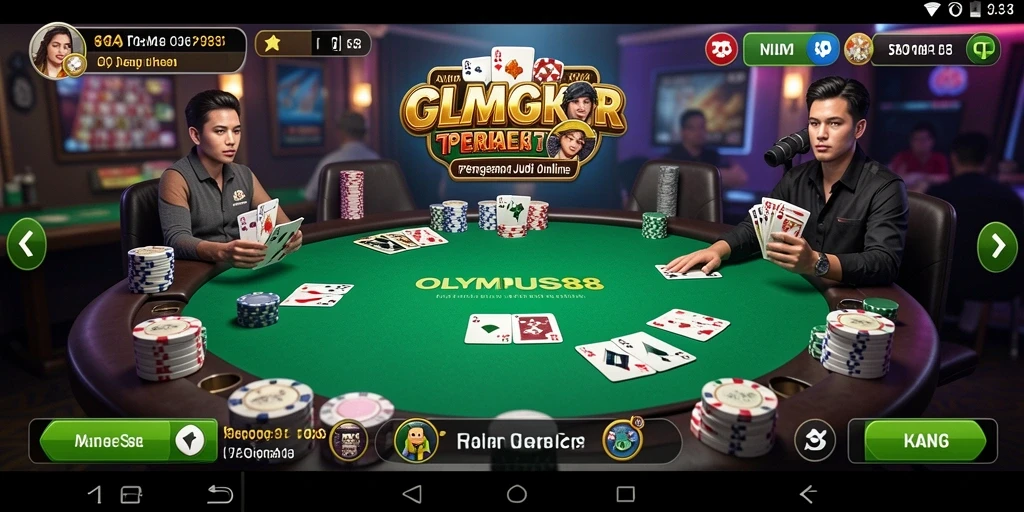 Tampilan gameplay OLYMPUS88 yang menegangkan dan penuh strategi poker.