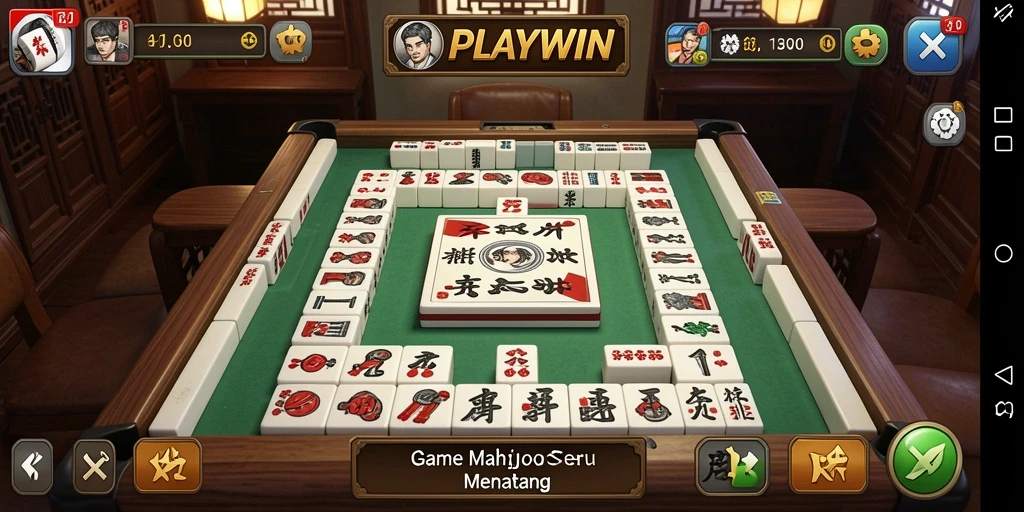 Screenshot gameplay Mahjong menunjukkan suasana seru dan grafis menarik.