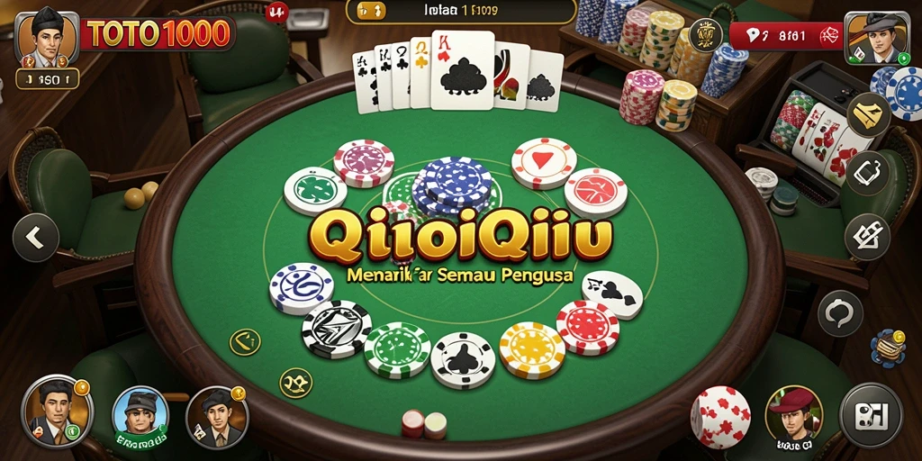 Screenshot TOTO1000 menampilkan aksi seru permainan QiuQiu.