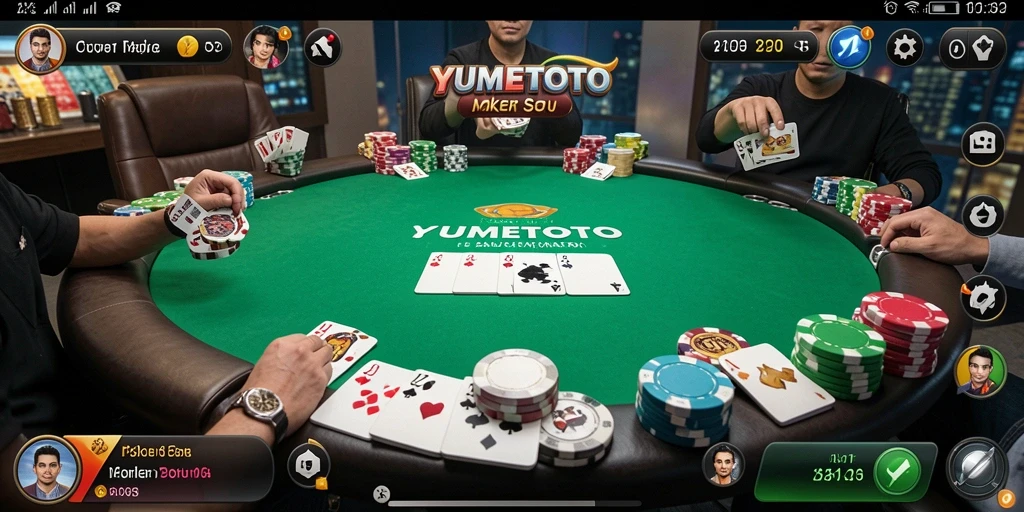 Tampilan aksinya dalam permainan Poker yang mendebarkan.